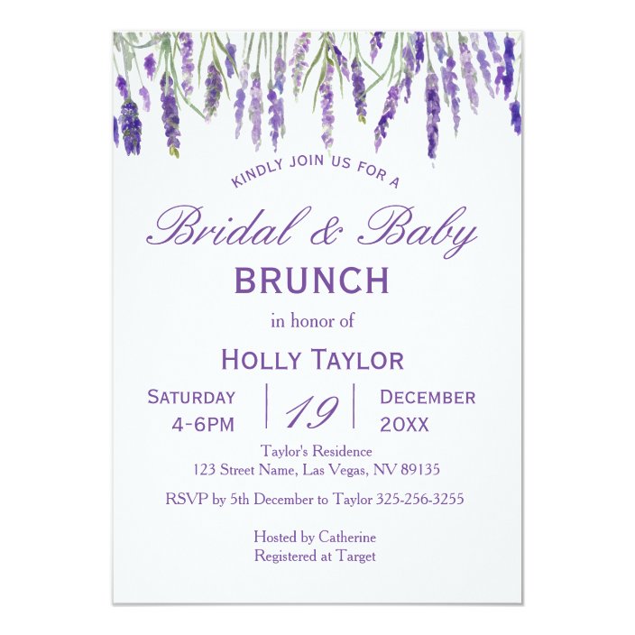 lavender combined baby shower and bridal shower invitation  zazzle