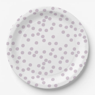 Lavender Confetti / Polkadots Paper Plates