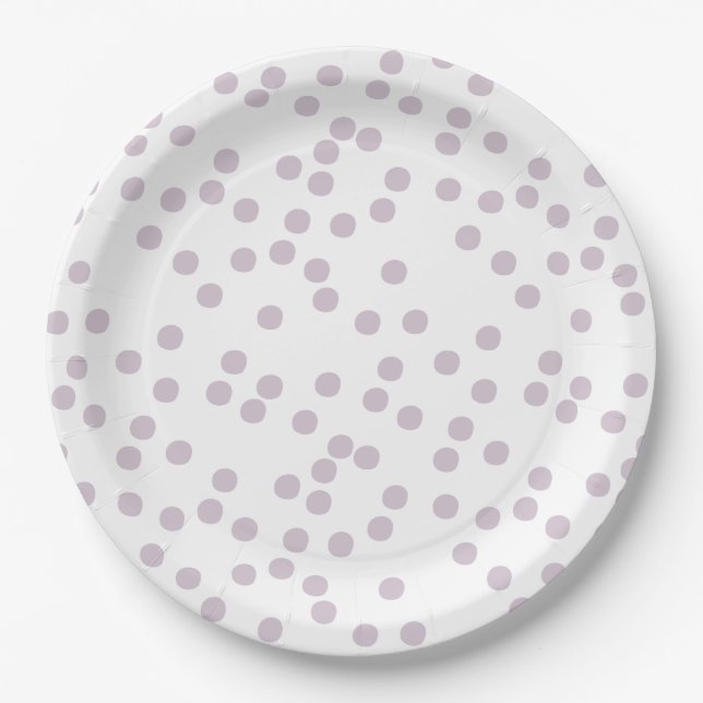 Lavender Confetti / Polkadots Paper Plates (Front)