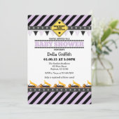 Lavender Construction Baby Shower Invitation (Standing Front)