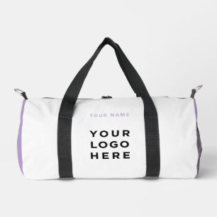 Lavender cool Business Logo Name Instagram Fitness Duffle Bag