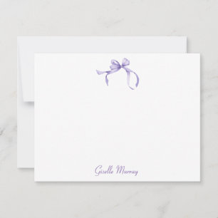 Lavender Coquette Ribbon Personalized Note Cards