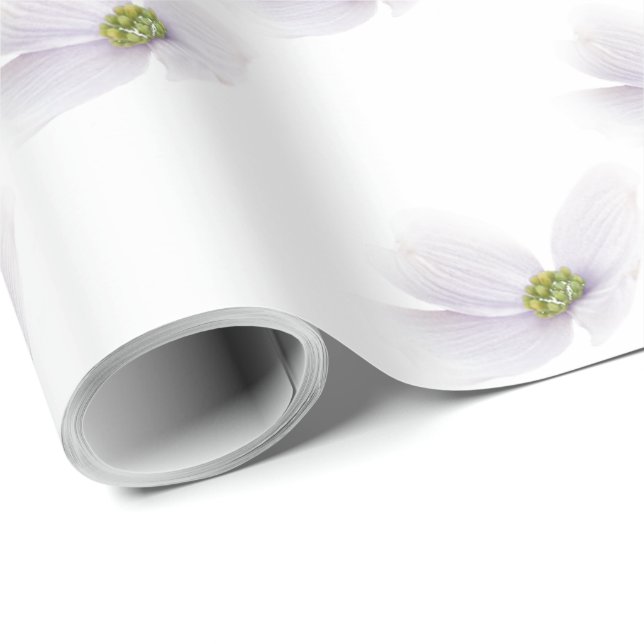Lavender Cosmos flower on White  Wrapping Paper (Roll Corner)