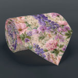 Lavender & Cosmos Pastel Floral Wedding Neck Tie<br><div class="desc">Soft cosmos and lavender blooms in airy pastel tones make this tie a whimsical accessory for spring weddings or romantic occasions.

Easy to personalize using the personalize this template button.</div>