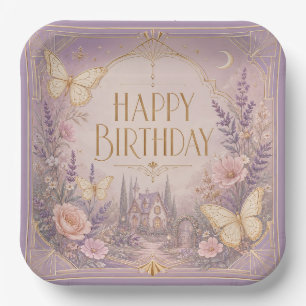 Lavender Cottage Birthday Dreamscape Paper Plates