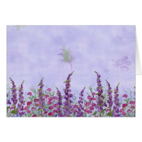 Lavender Cottage Garden Watercolor Flowers