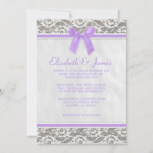 Lavender Country Lace Wedding Invitations