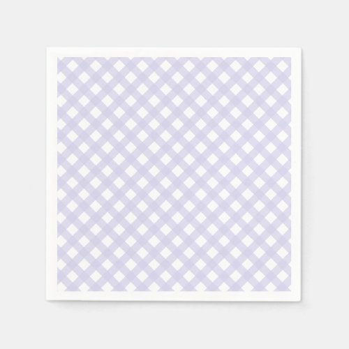 Lavender Country Style Gingham Pattern  Napkins