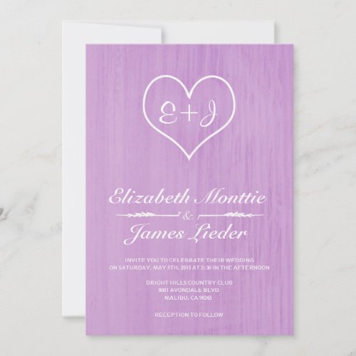 Lavender Country Wedding Invitations