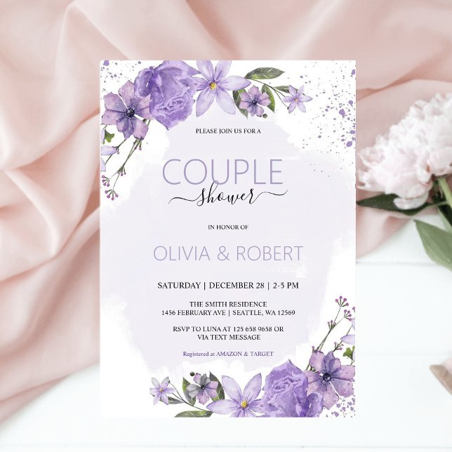  Lavender Couple Shower Invitation (Creator Uploaded)