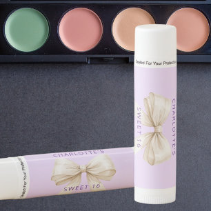 Lavender cream beige bow SWEET 16 Lip Balm