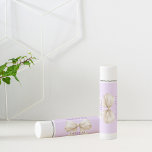 Lavender cream beige bow SWEET 16 Lip Balm<br><div class="desc">A lavender,  violet colored background,  decorated with a cream,  beige bow. Purple text.  Personalize and add a name.</div>