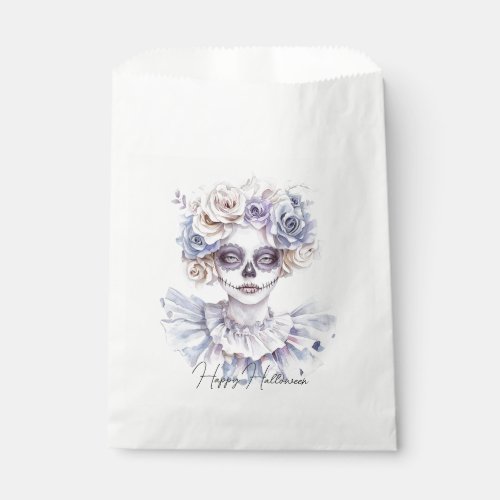 Lavender Cream Floral Girl Halloween Favor Bag