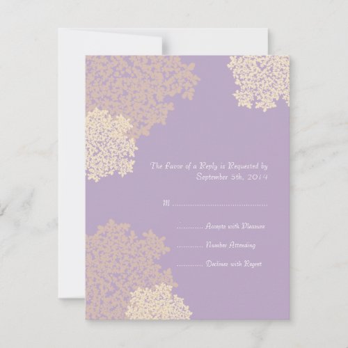 Lavender  Cream Queen Annes Lace Wedding RSVP