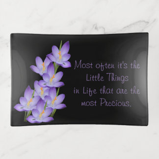 Lavender Crocus Flower Trinket Tray