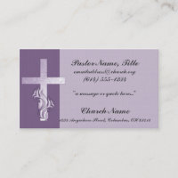 Lavender Cross Church Minister Business Card