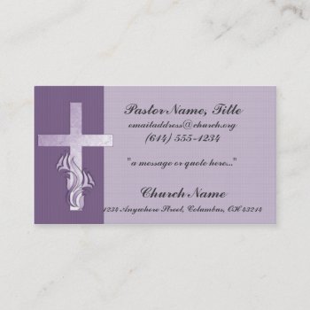 Lavender Cross Church Minister Business Card by mrssocolov2 at Zazzle
