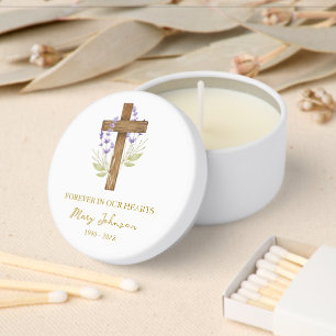 Lavender Cross Funeral Mini Candle Favors