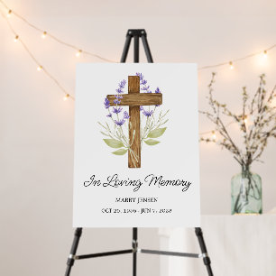 Lavender Cross Memorial Funeral Foam Board