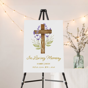 Lavender Cross Memorial Funeral Foam Board