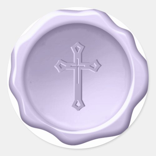  Lavender Cross Religious Purple Wax Seal Embossed
