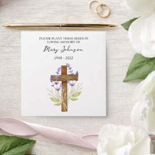 Lavender Cross Seed Packet Funeral Envelope
