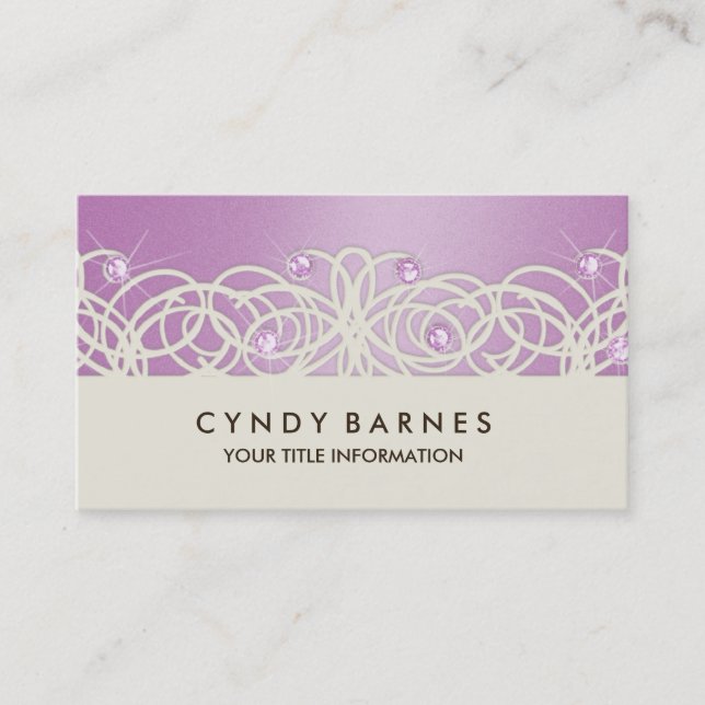 Lavender Crystals and Lace Business Card (Front)