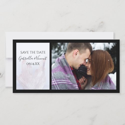 Lavender Crystals Wedding Save the Date Photo Card