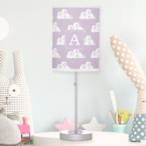 Lavender Cute Cloud Pattern Monogrammed table lamp