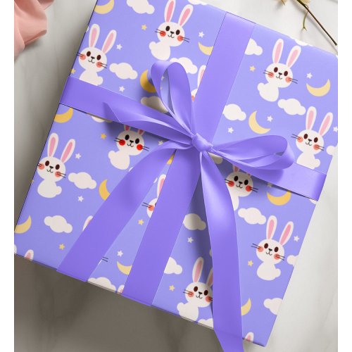 Lavender Cute Easter Bunny The Year of The Rabbit Wrapping Paper