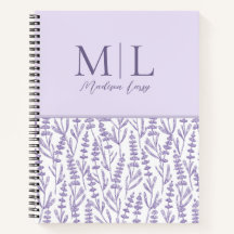 Lavender Cute Floral Monogram Personalized Name