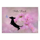 Lavender Dachshund Friend Card (Front Horizontal)