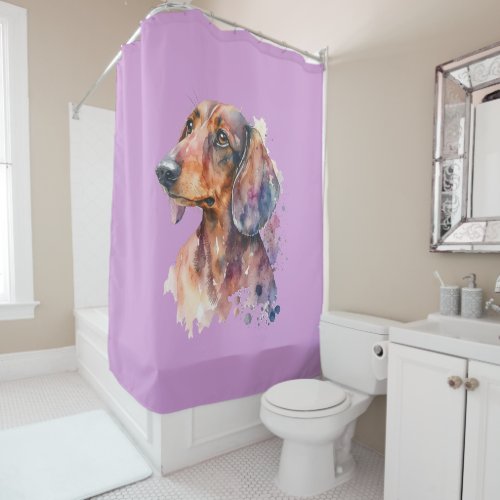 Lavender Dachshund Shower Curtain