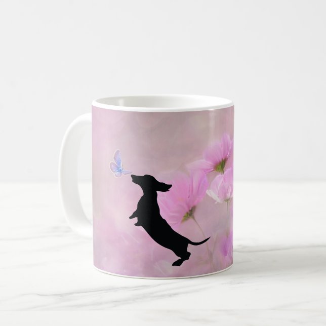 Lavender Dachshund Silhouette  Mug (Front Left)