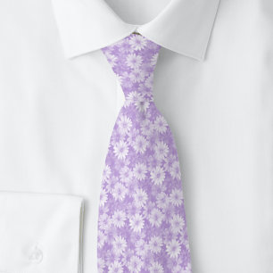 Lavender Daisies Neck Tie