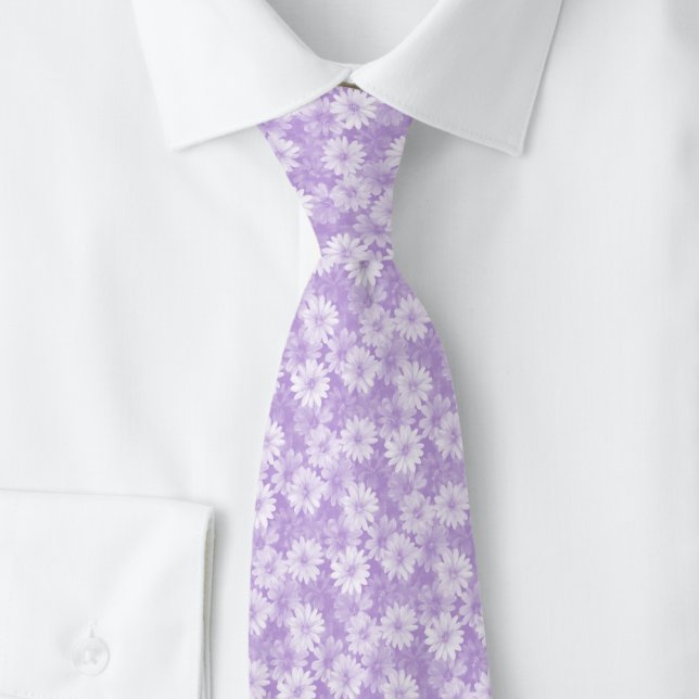 Lavender Daisies Neck Tie (Creator Uploaded)