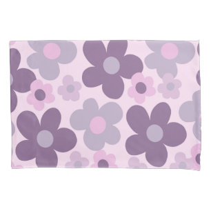 Lavender Daisies Retro Dream #1 #retro #decor Pillow Case