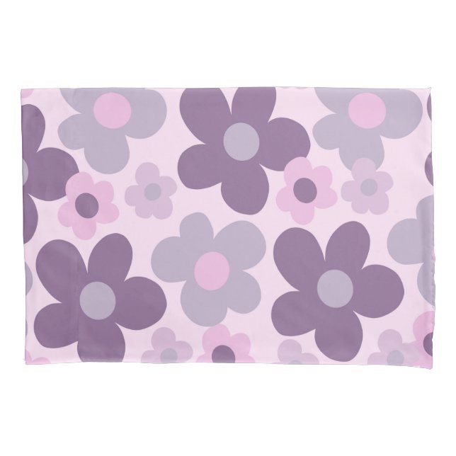 Lavender Daisies Retro Dream #1 #retro #decor Pillow Case (Front)