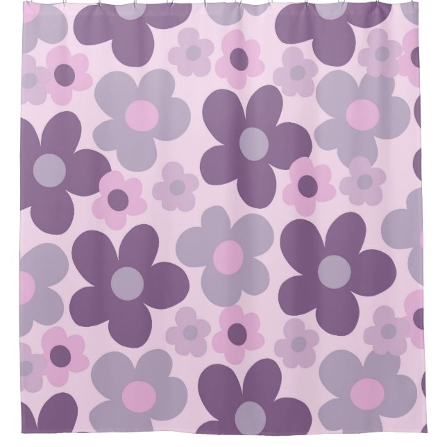 Lavender Daisies Retro Dream #1 #retro #decor Shower Curtain (Front)