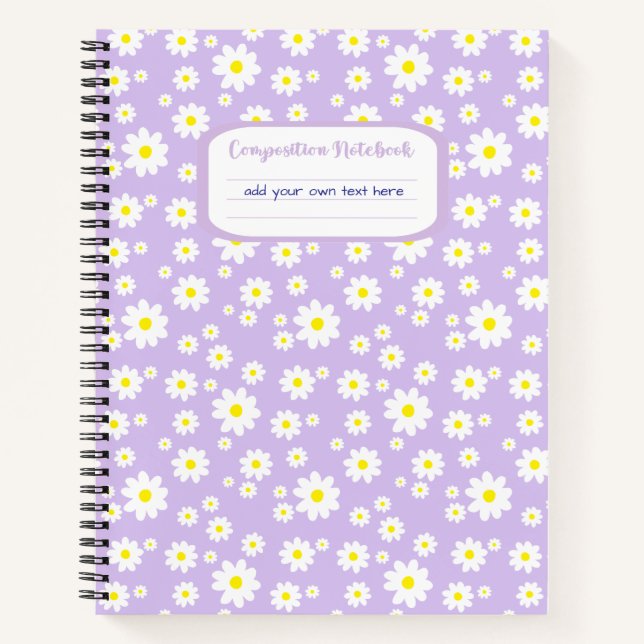 Lavender Daisy Print Composition Notebook (Front)