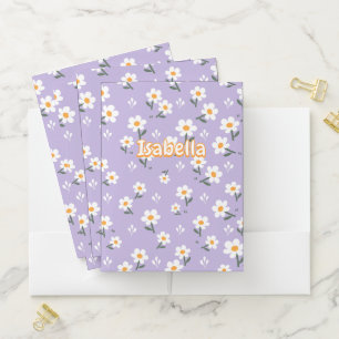 Lavender Daisy Seamless Pattern Pocket Folder