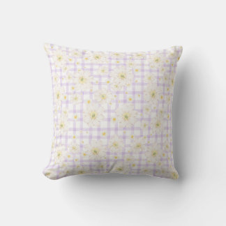 Lavender Daisy Spring Throw Pillow