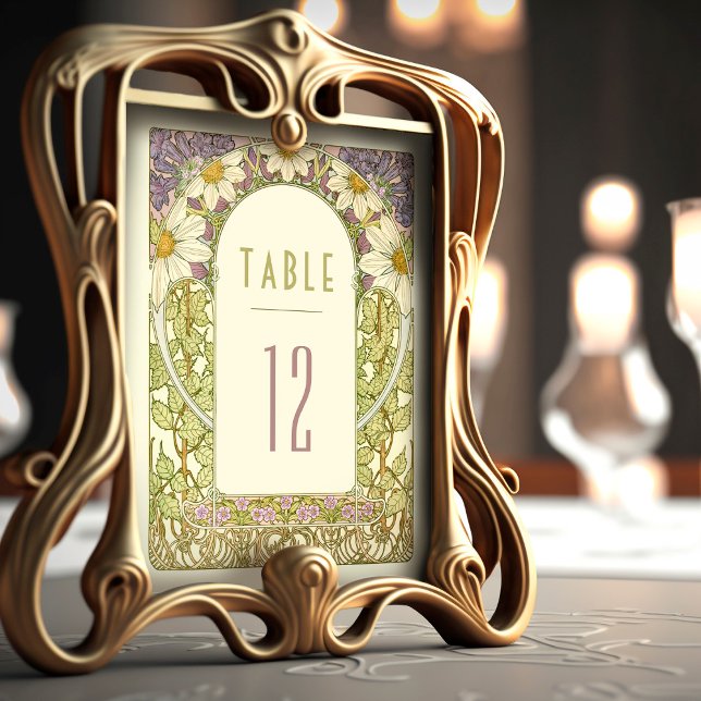 Lavender Daisy Table Numbers Vintage Art Nouveau (Creator Uploaded)