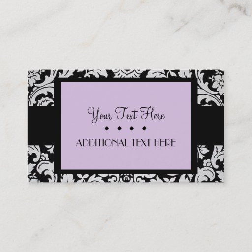 Customizable Lavender Damask Business Cards