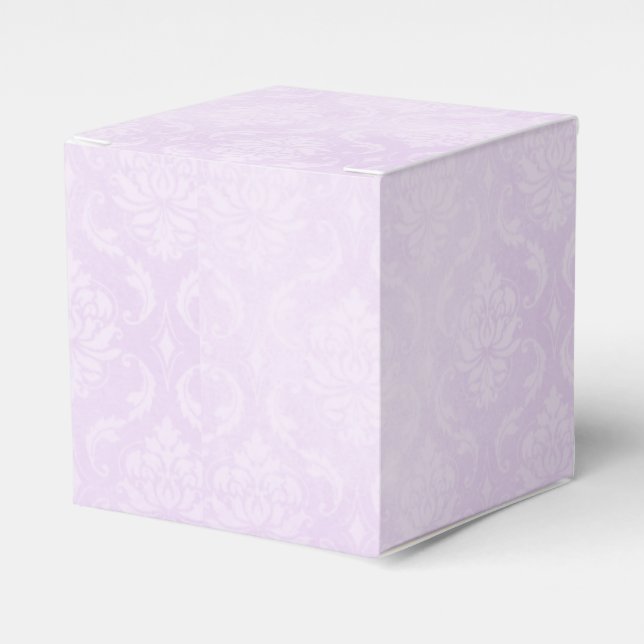 Lavender Damask Favor Box (Front Side)