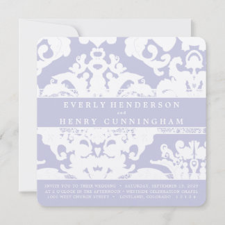 Lavender Damask Wedding Invitation