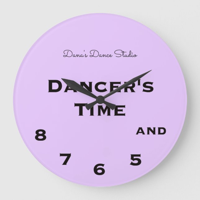 Lavender Dancer's Time 5, 6, 7 and 8 Novelty Large Clock (Front)