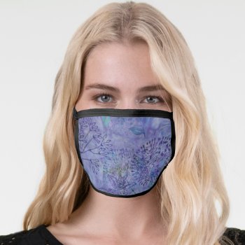 Lavender Dandelions Pattern Face Mask by timelesscreations at Zazzle