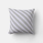 [ Thumbnail: Lavender & Dark Gray Colored Stripes Throw Pillow ]