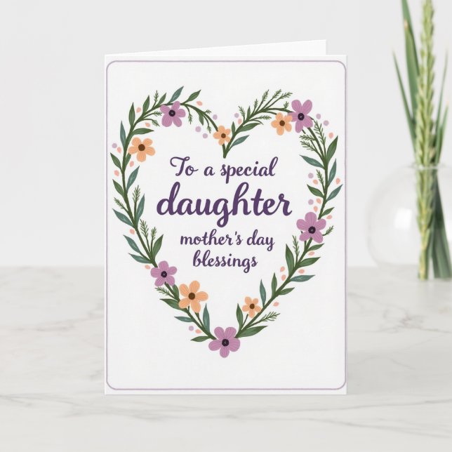 Lavender Daughter Mothers Day Card (Front)